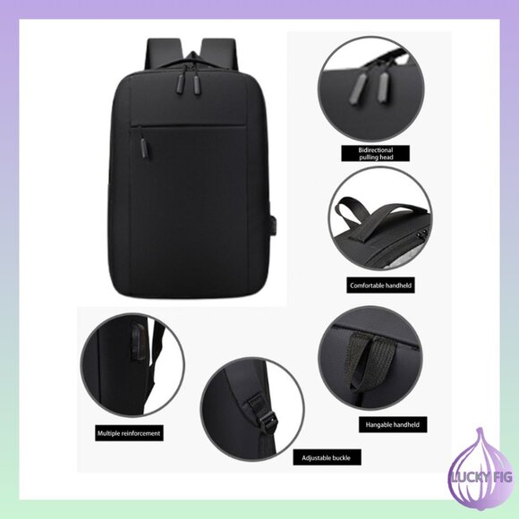 3 PIECE TRAVEL LAPTOP BACKPACK SET - WATER RESISTANT - COMFORT STRAPS - Picture 4 of 4